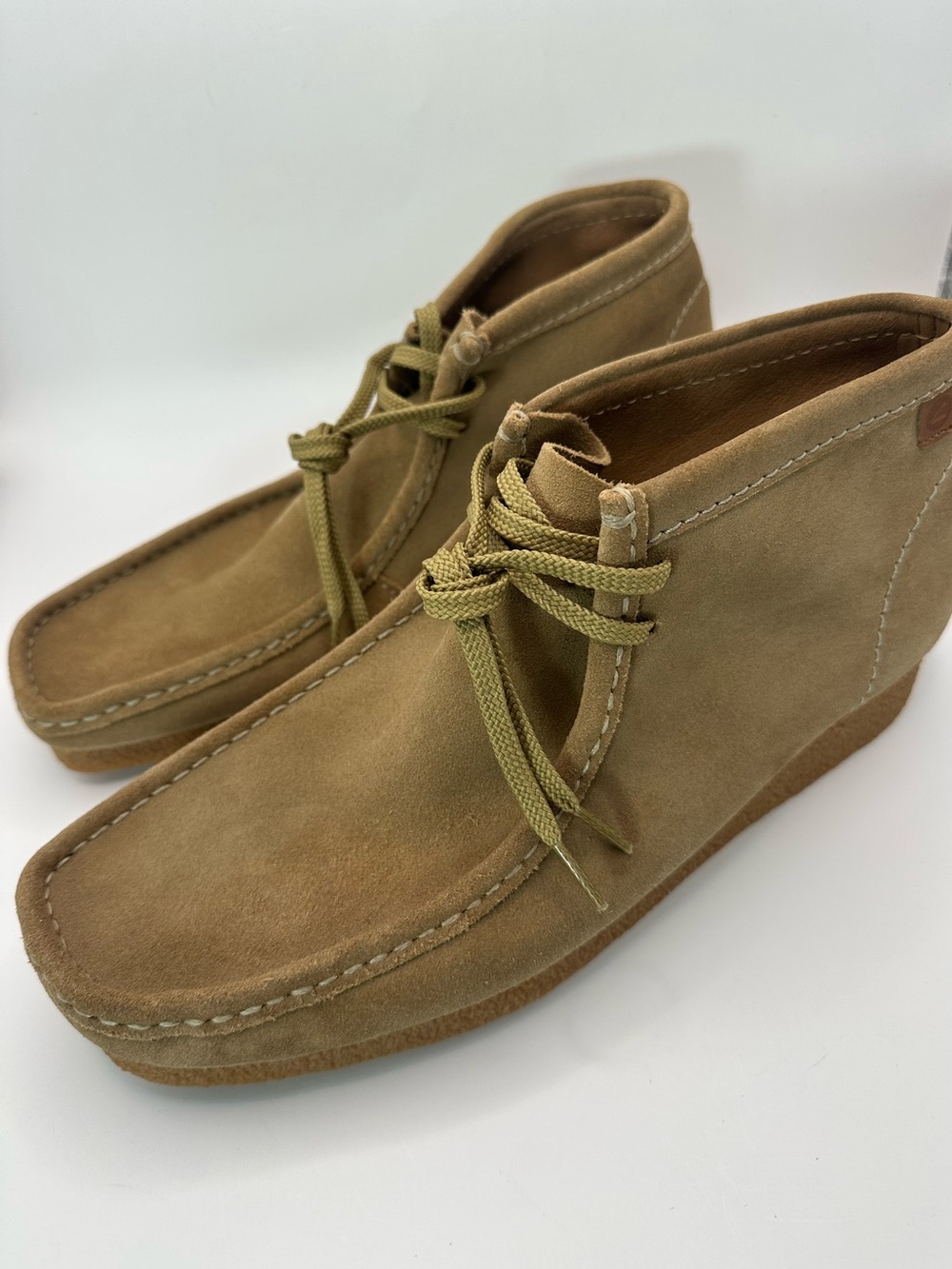 Clarks Shacre Lace Up Dark Sand Suede Ankle Chukka Wallabee Boot Men's size 12
